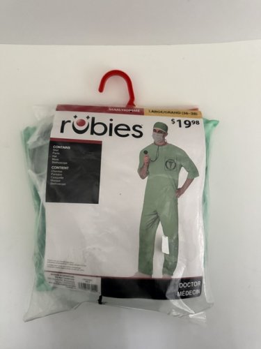 5PC RUBIES DOCTOR COSTUME - LARGE (36-38) - GREEN (MODEL: 700219) image 2