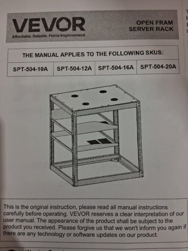 heavy duty 4 post wall mounted or floor standing open frame server rack with vented shelves and mounting hardware - 10u - 21.14'' x 20'' x 23'' - black (model: SPT-504-10A) image 4