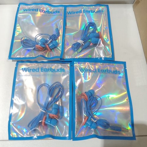 4pk GEMS Kid's Wired Earbuds 3.5mm Aux Cable - Basketball / Blue (Model: 080-17-8271) image 3