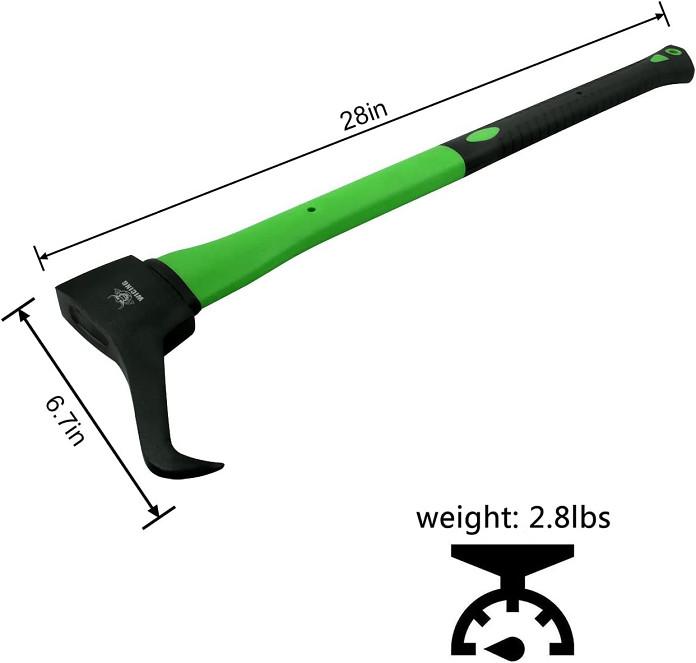 wicing 28" hookaroon, pickaroon made of forged steel with anti slip grip for log lifting, moving firewood - green image 2