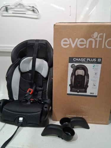 EVENFLO CHASE PLUS 2-IN-1 BOOSTER CAR SEAT FOR KIDS, 5-POINT HARNESS CONVERTS TO HIGH BACK BOOSTER - HURON/BLACK/GREY (MODEL: 30712344C) image 2