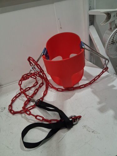 Outdoor baby swing with coasted swing chains - 48" - red image 3