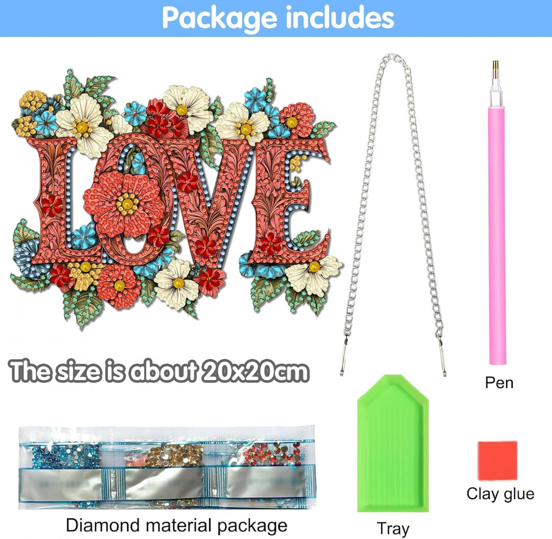 2PC  TLIOBLO Hanging LOVE Diamond Art (1ub) image 2