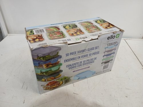 4PC ELLO COLOUR LOCK DIVIDED GLASS MEAL PREP SET - 800ML - MULTICOLOUR (MODEL: 1901809) image 5