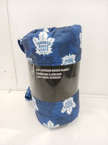 NHL TORONTO MAPLE LEAFS 2-IN-1 OUTDOOR WATER RESISTANT SNAP ON HOODED BLANKET - 54" X 72" - BLUE/WHITE (MODEL: 7985227) image 2