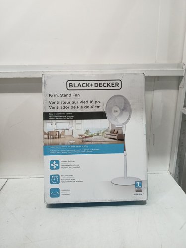 BLACK+DECKER STAND FAN WITH REMOTE - 16" - WHITE (MODEL: BFSR16W) image 2