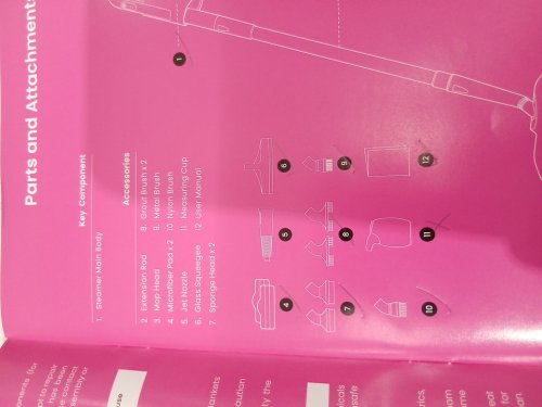 Schenley Detachable Handheld Steam Mop Cleaner with 7-in-1 Multi-purpose Accessories & Washable Microfiber Pads - pink/grey (model: slfcsm064) image 10