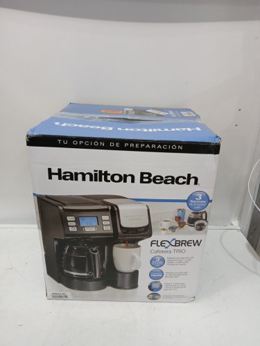 HAMILTON BEACH 3-IN-1 FLEXBREW TRIO COFFEE MAKER - 12 CUP GLASS CARAFE - BLACK (MODEL: 49902) image 2