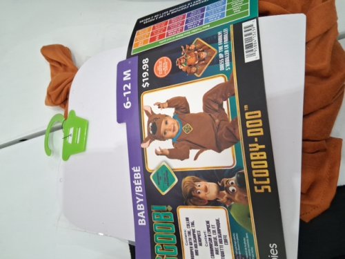 2PC RUBIES SCOOBY-DOO "SCOOB" BABY COSTUME - 6-12 M - BROWN image 3