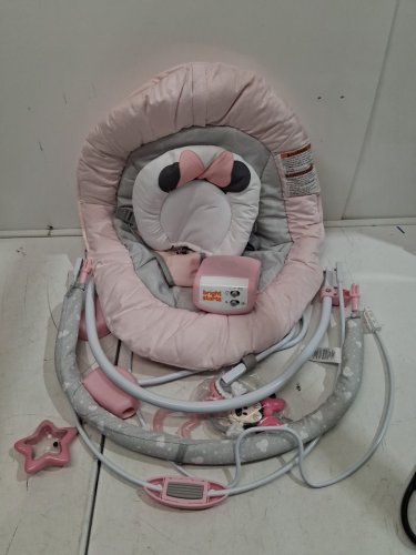BRIGHT STARTS DISNEY MINNIE MOUSE BABY BOUNCE WITH SOOTHING VIBRATIONS, 23" x 19" - ROSY SKIES/PINK (MODEL: ‎12206) image 2