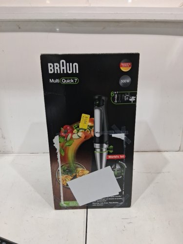 BRAUN 3-IN-1 MULTIQUICK 7 IMMERSION HAND BLENDER/CHOPPER SET - BLACK/STAINLESS STEEL (MODEL: HB701AN/MQ7035X) image 3