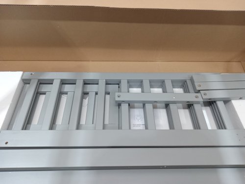 costway montessori floor bed frame with guard rails and door - queen - grey  (model: hu11255gy-q) image 5