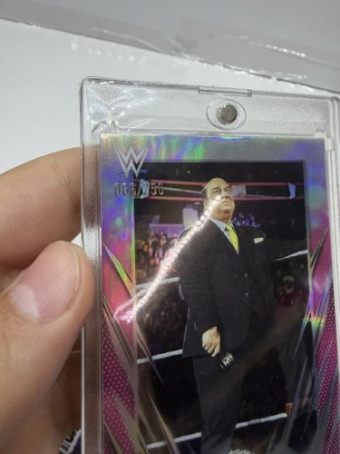 TOPPS CHROME WWE PAUL HEYMAN LIMITED EDITION #66/250 PINK/CHROME PARALLEL CARD image 2