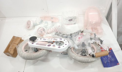 OLAKIDS GIRLS ADJUSTABLE BICYCLE WITH DOLL SEAT, TRAINING WHEELS, AND BASKET - 12" - PINK (MODEL: TS10240PI-12) image 3