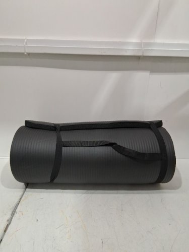AMAZON BASICS EXTRA THICK EXERCISE YOGA MAT with carrying strap - 76" x 24" x 1"- black image 2