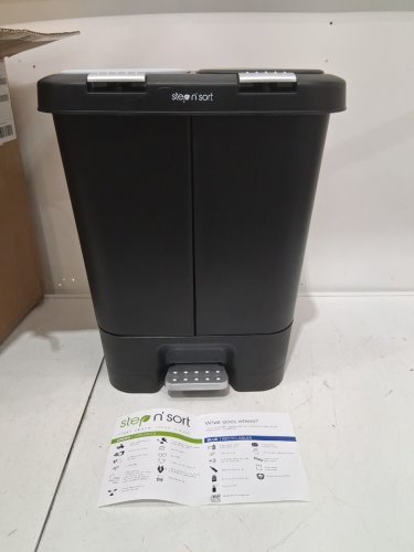 Step N' Sort Dual Trash and Recycling Bin with Slow Close Lid - 20L (EACH) - BLACK (MODEL: SNS402-B) image 2