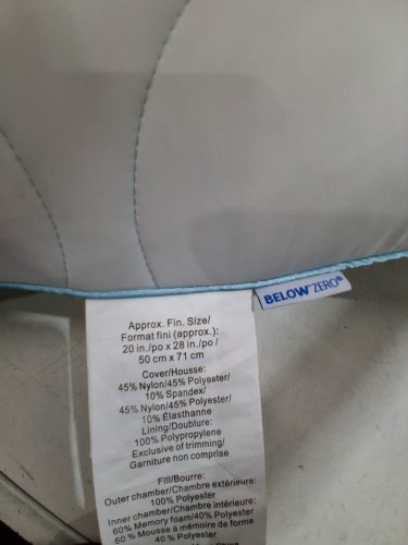 below zero cooling pillow with memory foam and fiber - queen - white/blue (model: 2893207) image 5