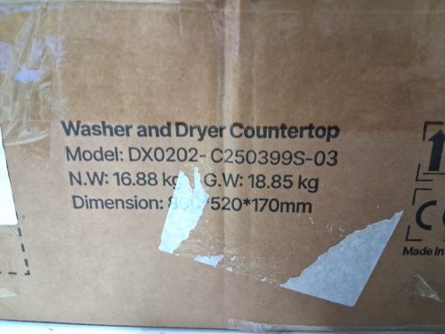 WOODEN WASHER DRYER COUNTERTOP/TOPPER WITH SHELF AND 2 DRAWERS - 54" X 27.5" X 12" - BROWN (MODEL: DX0202-C250399S-03) image 3