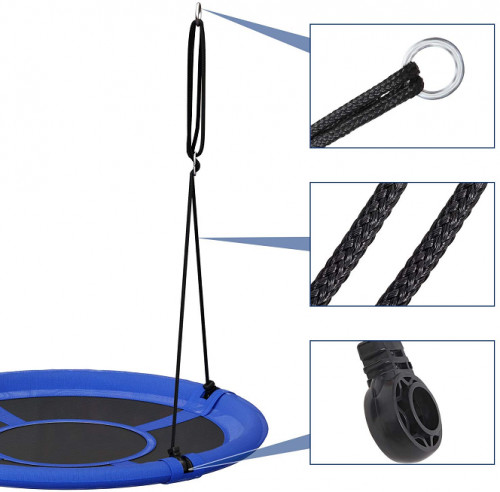 SONGMICS Saucer Tree Swing - 40" & 700LB Load, Includes Hanging Kit, Blue and Black (UGSW001Q01) image 2
