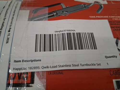 4pc HAPPIJAC QWIK-LOAD TURNBUCKLES - 2 FRONT AND 2 REAR BARRELS - 5000lbs max  STAINLESS STEEL (MODEL: 182895) image 6