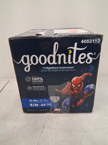 44PK BOY'S GOODNITES BEDTIME BEDWETTING UNDERWEAR - SMALL/MEDIUM (43-68LBS) - MARVEL'S SPIDERMAN (MODEL: 40531) image 2