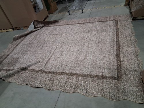 Garveehome washable scalloped edge low pile area rug - 10FT x 13FT - BROWN (MODEL: B0GPXB9J7S) image 4