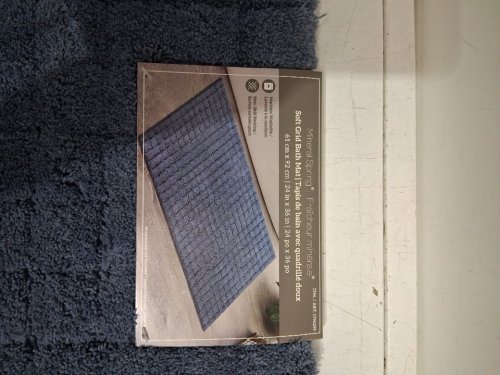 MINERAL SPRING PLUSH GRID BATH MAT - 2FT X 3FT - BLUE (MODEL: 1796299) image 4