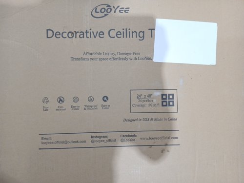 24PK LooYee DECORATIVE Drop Ceiling panels - 4FT x 2FT - WHITE image 5