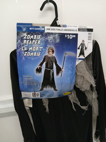 boys partyholic zombie reaper costume - osfm - black image 3