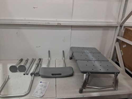 MEDLINE GUARDIAN bathtub TRANSFER BENCH WITH BACK support & suction feet - 400lbs capacity - GREY (MODEL: G3-100KBrX1) image 2