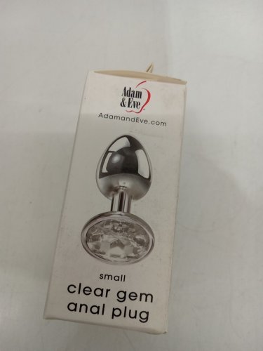 Adam & Eve Aluminum Anal Plug with clear gem base - small image 3
