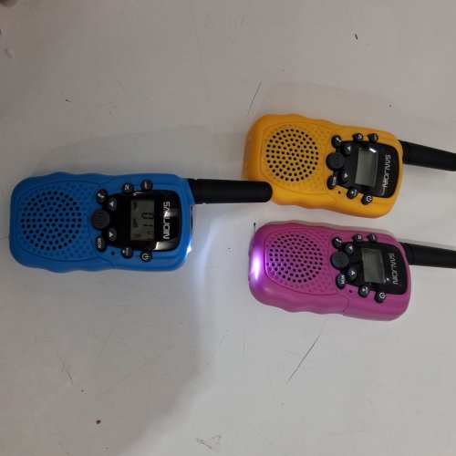3pk kids sanjoin walkie talkies - 5.5" - blue/pink/yellow (model: t-388) image 3