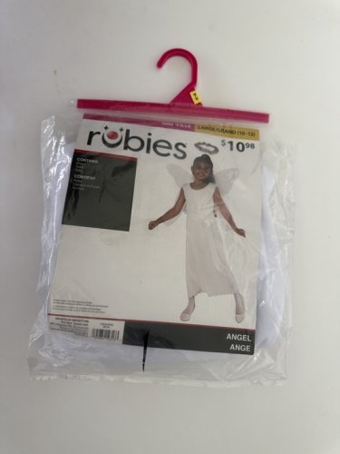 3PC GIRLS RUBIES ANGEL COSTUME - LARGE (10-12) - WHITE (STYLE: 887749) image 2