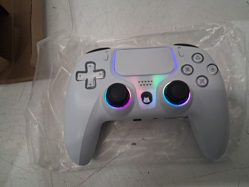 nbcp wolf w-1 wireless bluetooth controller with rgb lighting and Hall Effect Triggers - for PS4/PS3/PC/iOS/Android - white 9model: 736f) image 4