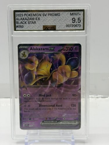 AGS GRADED 9.5 MINT+ 2023 POKEMON SV PROMO CARD ALAKAZAM EX BLACK STAR #050 image 2