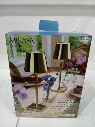 2pk Mikasa Touch Control LED Lamp with 3 light settings - 12" - gold (model: 1835518) image 2