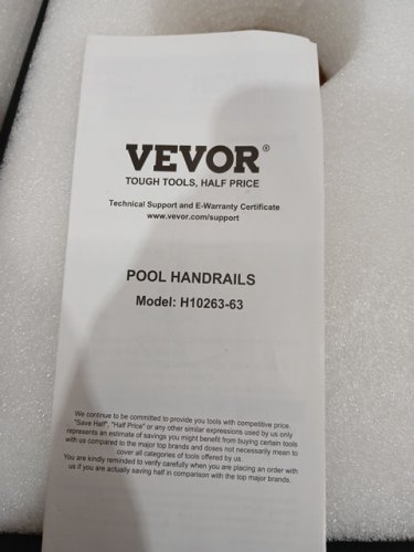 VEVOR HOT TUB HANDRAIL - 600LBS CAP -  48" - 63" - STAINLESS STEEL/Black (MODEL: H10263-63) image 5