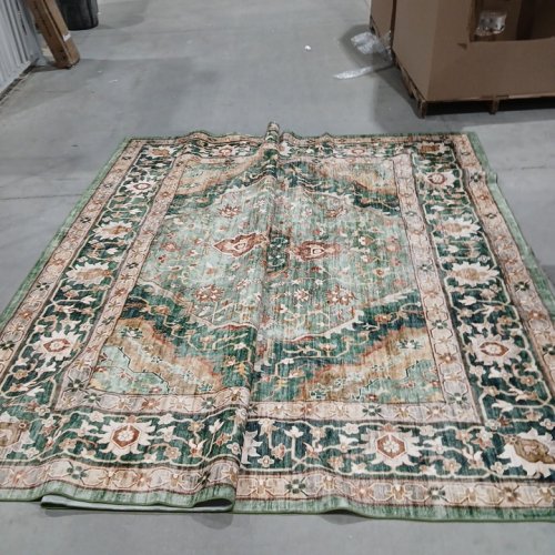 DEERLY VINTAGE STYLE Non Slip Large Area Rug - 9FT X 11FT - GREEN image 3