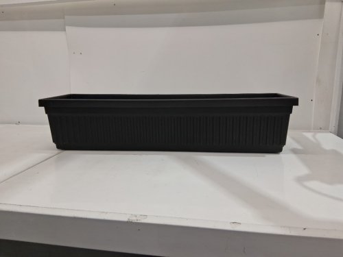 HC Companies Long Fluted Plastic Venetian Garden Window Container Planter Box - 30" 13.9L CAP- Black (model: VNP30000G18C006) image 2