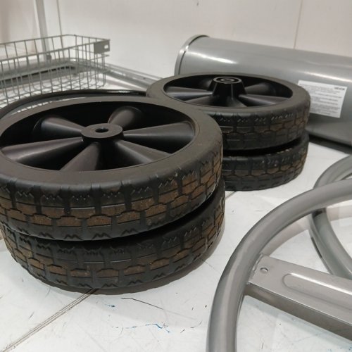 portable Hose Reel Cart/trolley with Storage Basket - Holds Up to 300ft of 1/2’’ Hose - grey (model: alq-300) image 6