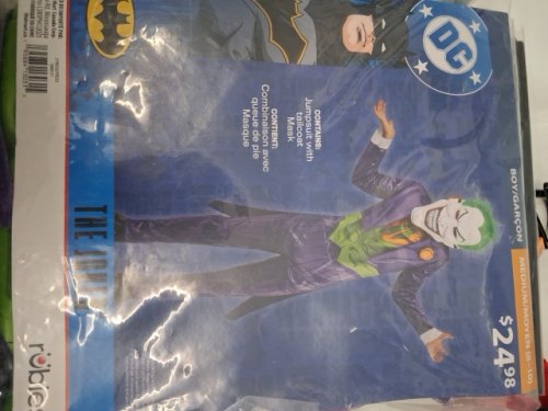 2PC BOYS RUBIES JOKER COSTUME WITH MASK - MEDIUM (8-10)- PURPLE / GREEN image 2
