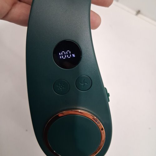 bladeless rechargeable neck fan - 3 speeds - 4000mah - green (model: zlgb01) image 4