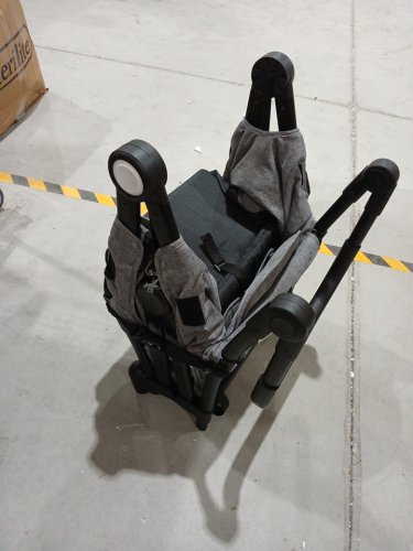 COSTWAY BABYJOY 4-IN-1 FOLDABLE 4 SEATER PUSH-PULL TODDLER WAGON STROLLER WITH REMOVABLE CANOPY - 18" x 41" x 42" - GREY (MODEL:BC10311GR) image 7