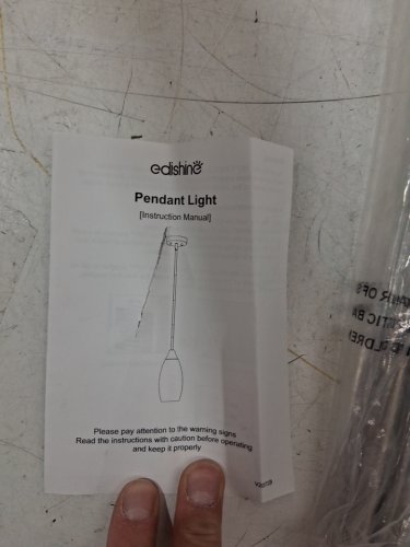 EDISHINE PLUG-IN PENDANT HANGING LIGHT WITH GLASS SHADE - 15FT 2700K-5000K - BLUE - (MODEL: Hhpl08c1)) image 3