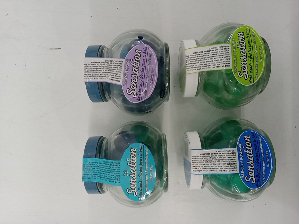 4 assorted SENSATION BATH BEADS - LAVANDER/ORIGINAL/GREEN TEA/ ROSEMARY - 75G/EACH image 2