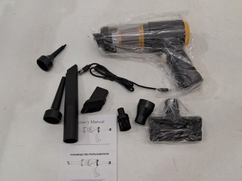 Cordless portable Handheld Vacuum Cleaner blower - 21000PA, 4-in-1, led lights - grey/yellow (model: lt-145) image 3
