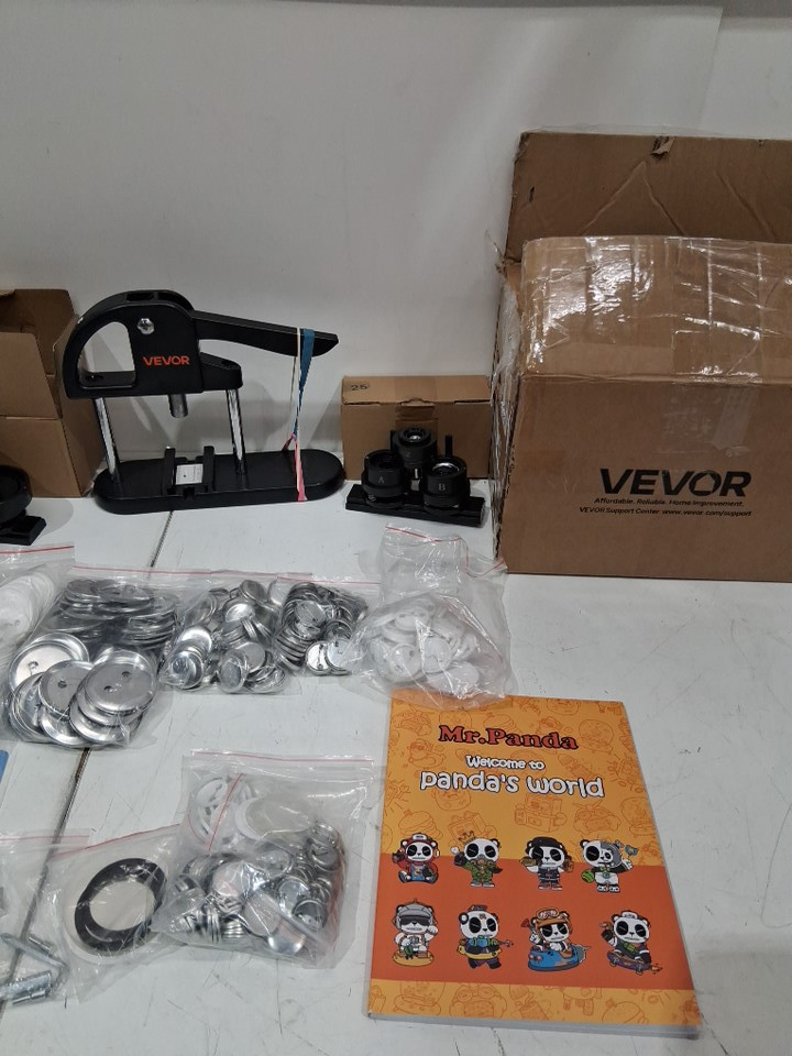 300PC 3-in-1 BUTTON BADGE PUNCH PRESS MACHINE KIT with circle cutters and panda book - 1"/1.25"/2.28" (25mm/32mm/58mm) - BLACK (MODEL: JMB-X3) image 4