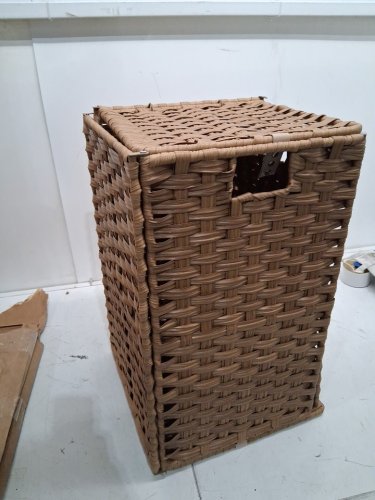 Blanket Imitation Rattan Woven Laundry Hamper WITH LINER - 49L - NATURAL image 4