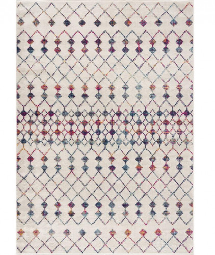 Sunshine Rug - Splash Collection Modern Abstract Area Rug - 2FT 3" x 8FT - Cream with Multi (Design: 2912) image 2
