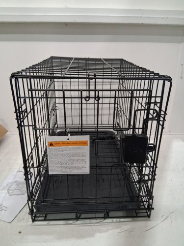 Amazon Basics Single Door Foldable Metal Wire Dog/pet Crate cage with Tray - 18" x 12.4" x 15" - black image 4
